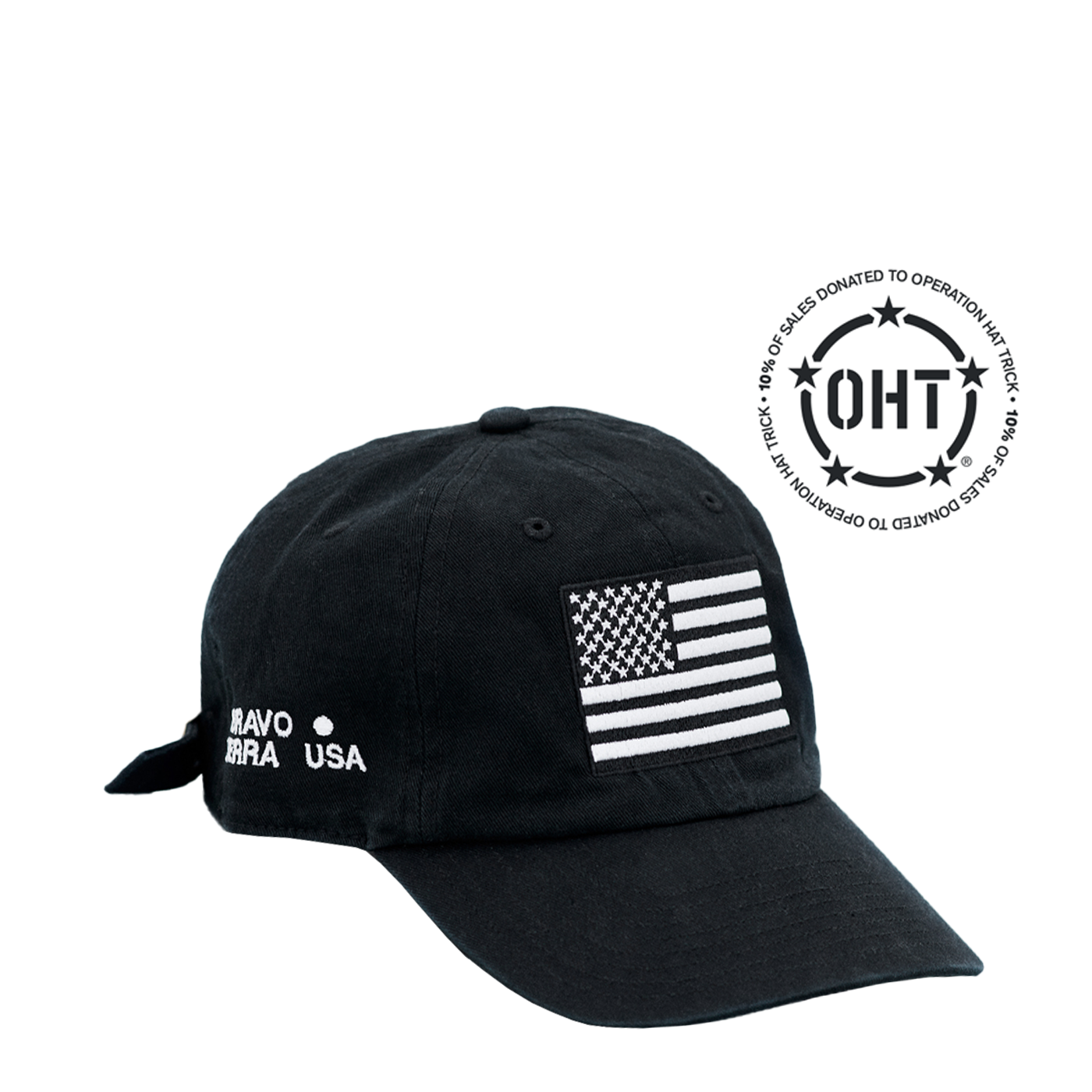 Limited Edition BRAVO SIERRA Baseball Hat Vintage Black Adjustable