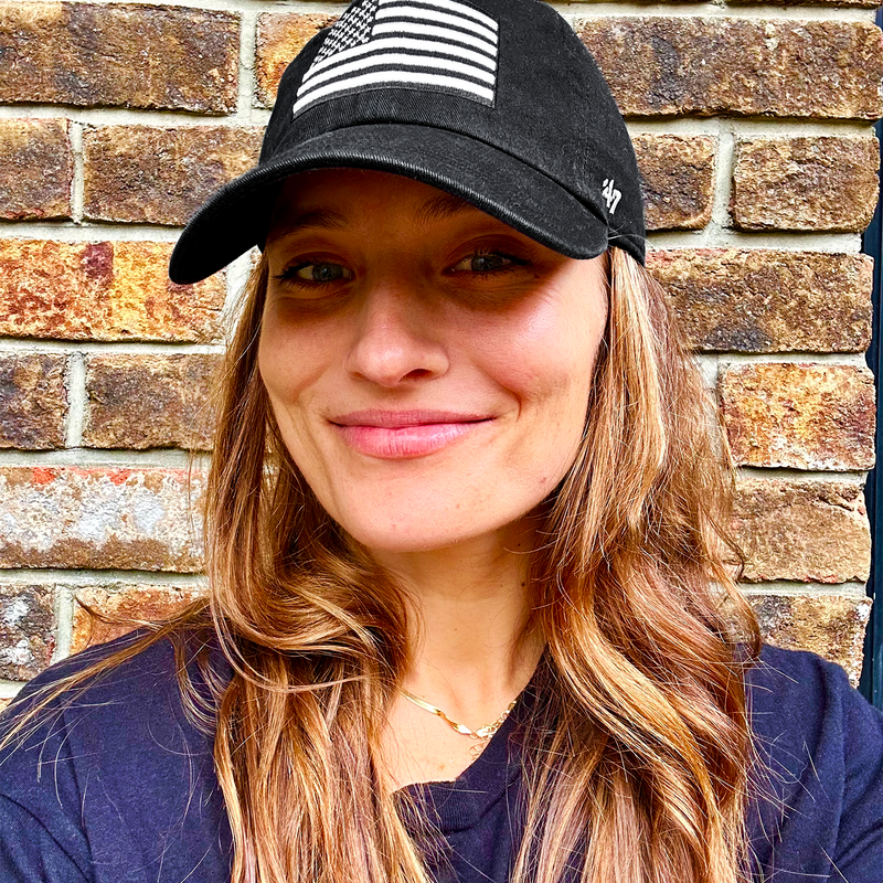 Baseball hat with american top flag