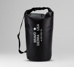 10L waterproof dry bag in black by Bravo Sierra, ideal for outdoor adventures and keeping gear dry.